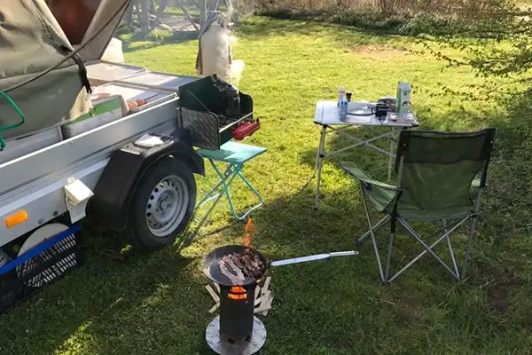 benzinkocher zweiflammig brennstoff campingkocher outdoorküche holzofen speck braten