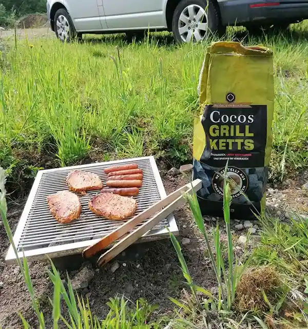Grillbriketts Kokosnuss outdoor küche zubehör camping kochen unterwegs