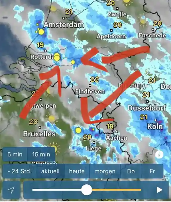 Gewitterwolken wetterapp