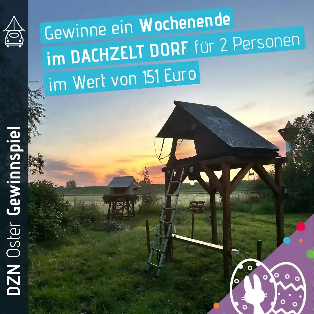 Dachzeltnomaden Ostergewinnspiel Osterei 6 DACHZELT DORF Wochenende