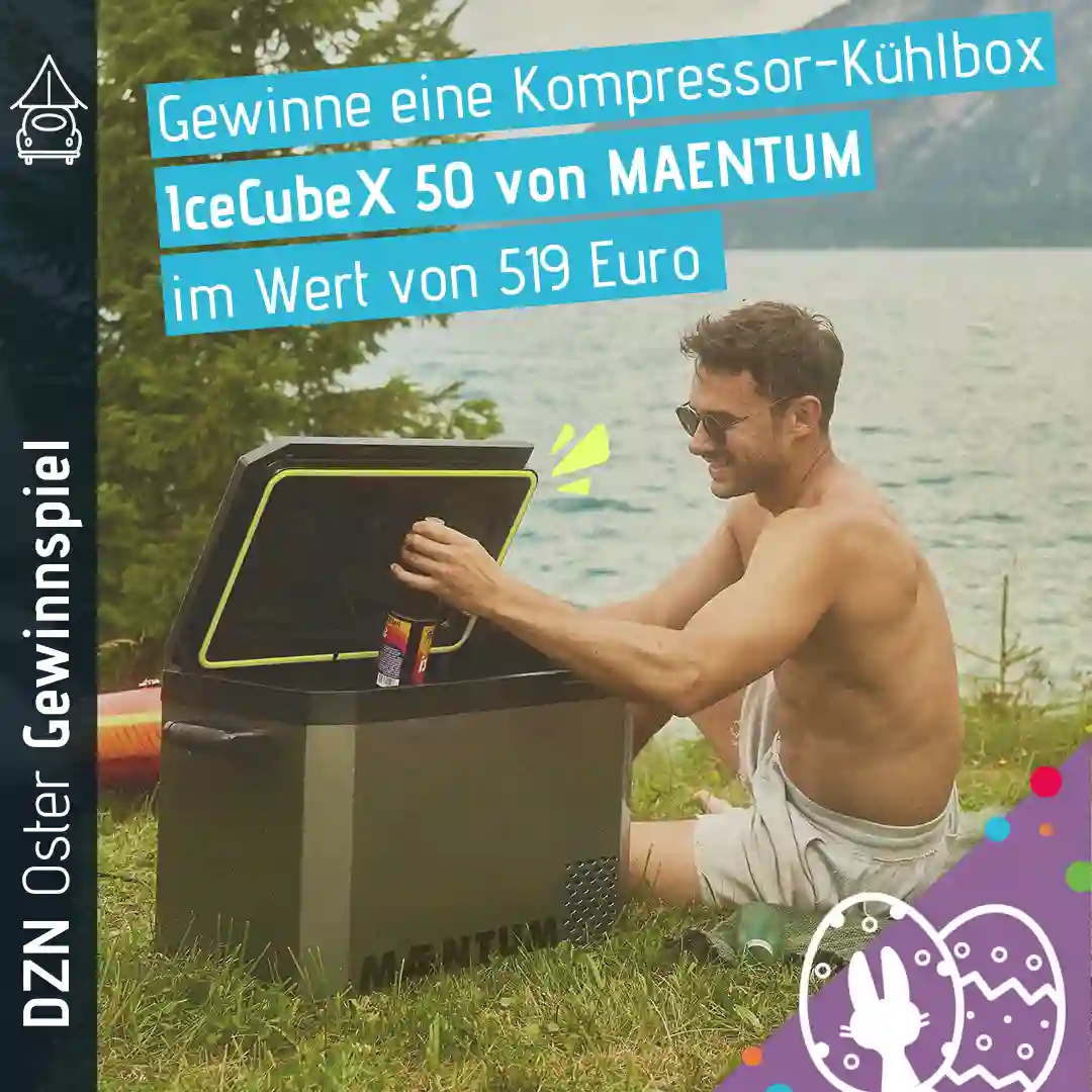 Dachzeltnomaden Ostergewinnspiel Osterei 7 MAENTUM IceCubeX50 Kompressor-Kühlbox