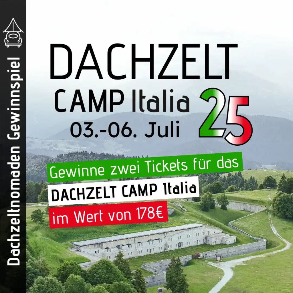 Dachzeltnomaden Gewinnspiel Tickets für das DACHZELT CAMP Italia