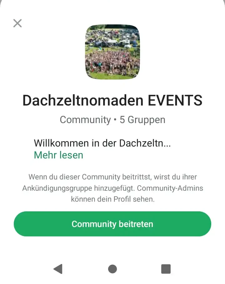 whatsapp gruppe beitreten mobile screenshot