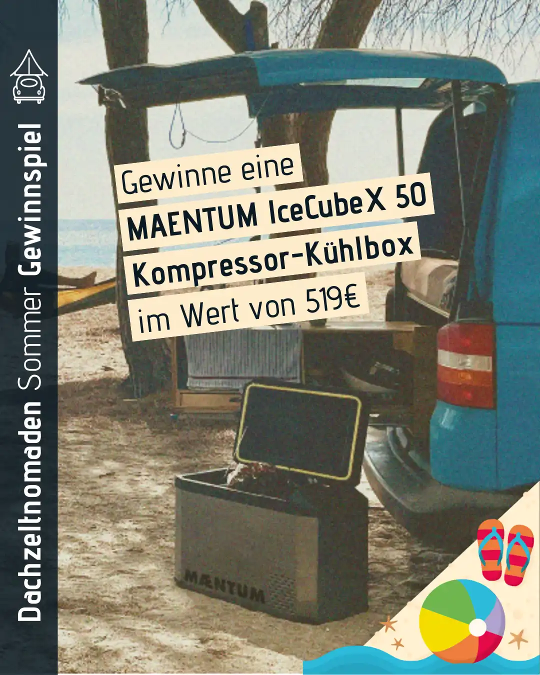 Dachzeltnomaden Sommergewinnspiel 2025 MAENTUM Kompressor-Kühlbox