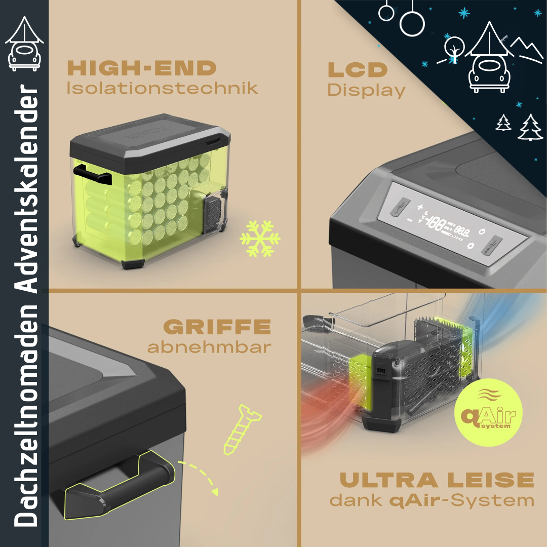 Dachzeltnomaden Adventskalender 2025 Maentum Kompressor Kühlbox