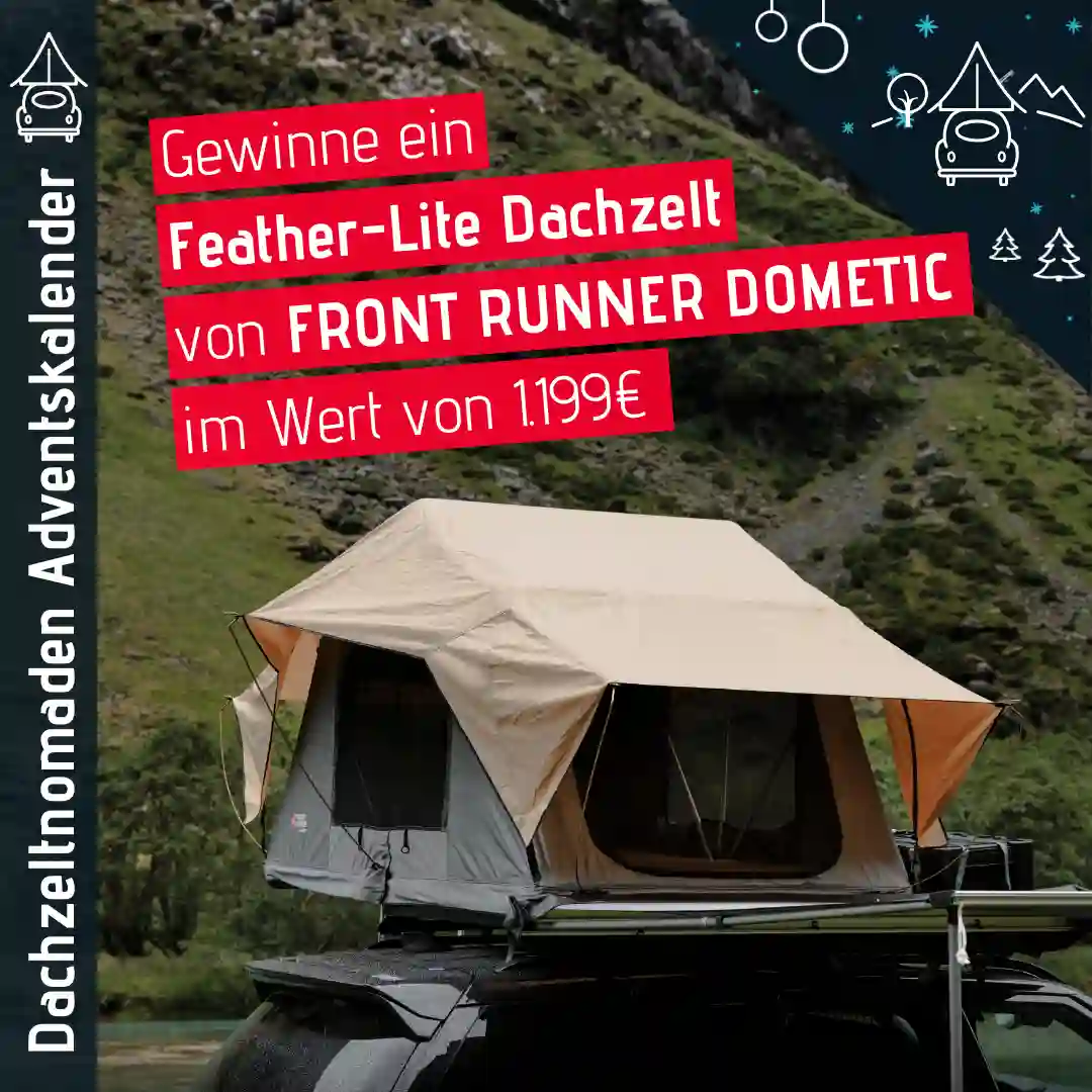 Dachzeltnomaden Adventskalender 2025 FRONT RUNNER DOMETIC FEATHERLITE Dachzelt