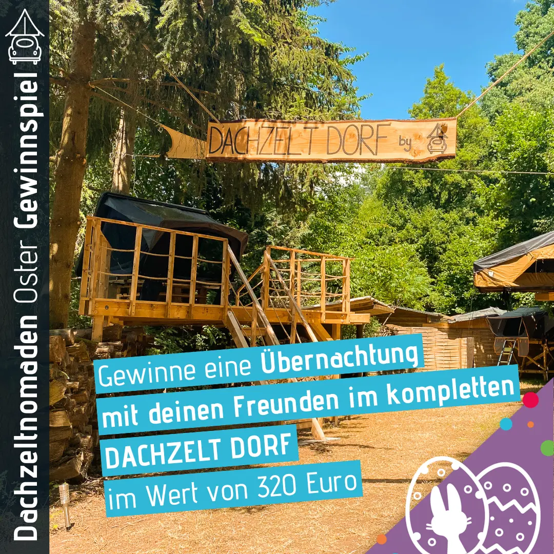 Dachzeltnomaden Ostergewinnspiel Osterei 2 DACHZELT DORF Gutschein