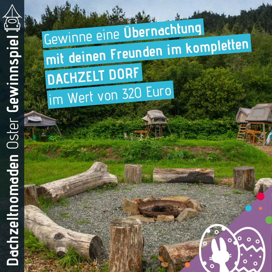 Dachzeltnomaden Ostergewinnspiel Osterei 2 DACHZELT DORF Gutschein