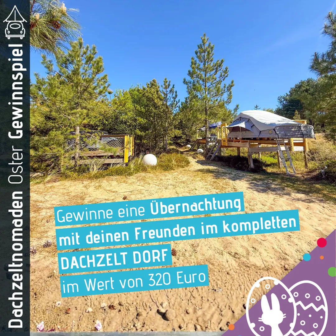 Dachzeltnomaden Ostergewinnspiel Osterei 2 DACHZELT DORF Gutschein