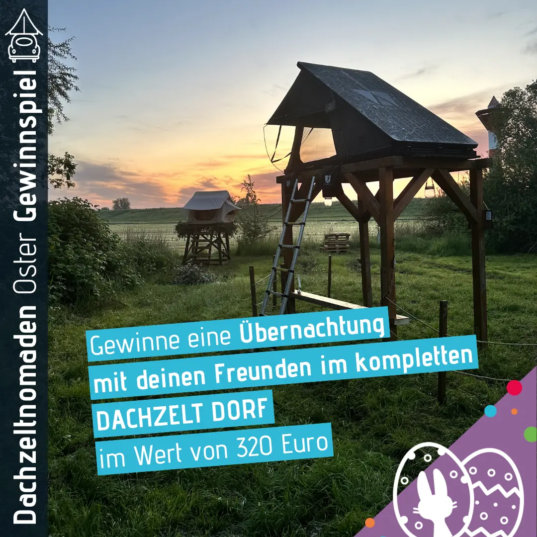 Dachzeltnomaden Ostergewinnspiel Osterei 2 DACHZELT DORF Gutschein