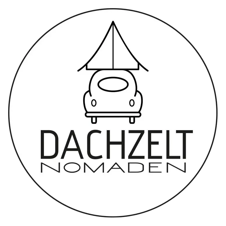 DZN_Logo_Sticker_weiß Dachzeltnomaden Logo Käfer rund