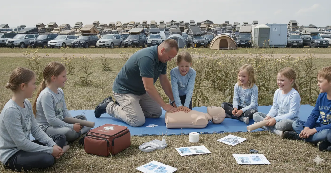 Dachzeltnomaden-DZF26-Kinderabenteuerland-Notfall_Workshop-Tom DACHZELT FESTIVAL 2026 Dachzeltnomaden Kinderabentuerland Notfall Workshop für kleine Helden Tom