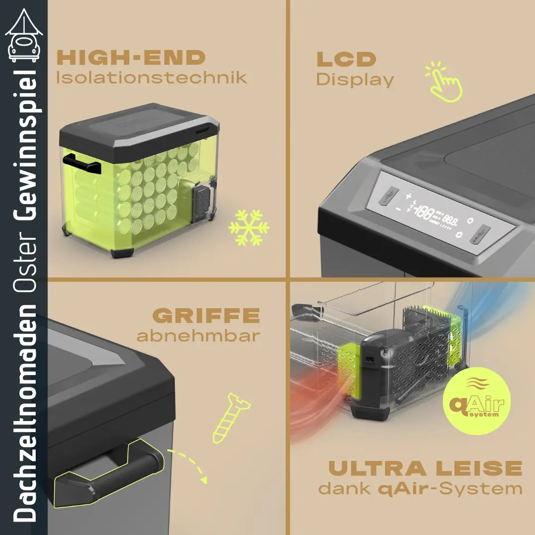 Dachzeltnomaden Ostergewinnspiel Osterei 1 MAENTUM Kompressor-Kühlbox X50