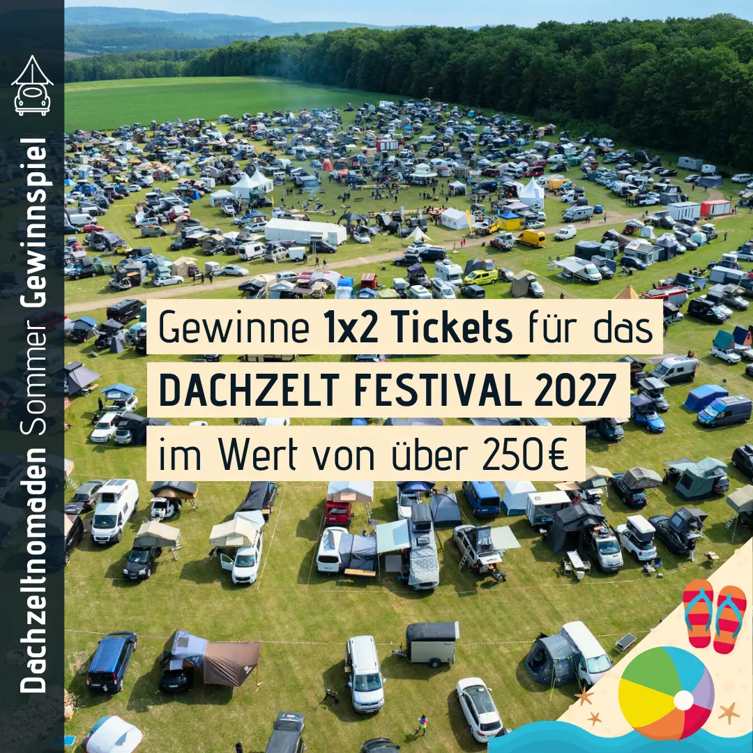 Dachzeltnomaden Sommer Gewinnspiel DACHZELT FESTIVAL 2027 Tickets