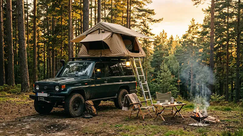 dachzeltnomaden wildcampen lager aufbauen nachtlager